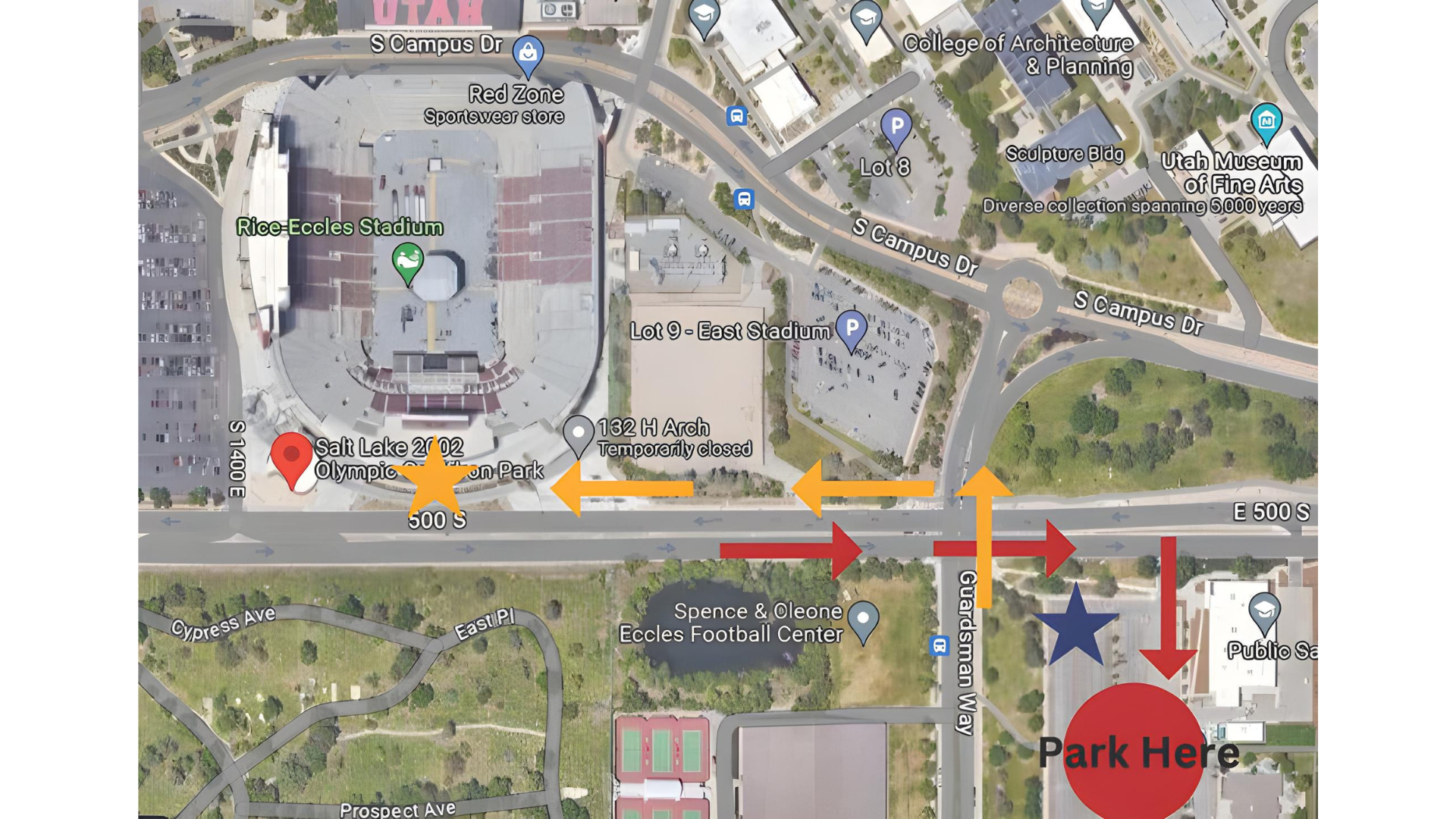 Parking Instructions Map
